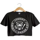 Cropped Bandas de Rock Ramones, Rolling stones, ACDC, Metallica, Nirvana, Pink Floyd