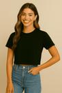 Cropped Básico 100% Algodão Liso Feminino - Cores Variadas