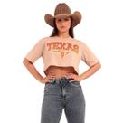 Cropped Bege Feminino Longhorn Moda Country Texas Ranch Jeans