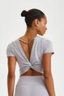 Cropped Blocksun Dry Torcido nas Costas Cajubrasil Cinza Tamanho:GCor:Cinza
