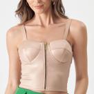 Cropped Blusinha Alcinha Retro Top Cirre material sintético Ziper