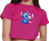 Cropped Blusinha Infantil Estampa Personagem Animação Infantil Azul Divertido Ohana