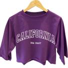 Cropped California Usa Coast Moda Gringa Algodão Flanelado Ts