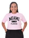 Cropped Camiseta Algodão Miami Florida Blusinha Feminina Academia