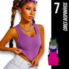 CROPPED CANELADO Feminino Regata Blusinha Fitness Camiseta Academia Corrida Yoga Top 846 CROPPED CANELADO Feminino Regata Blusinha Fitness Camiseta Academia Corrida Yoga Top 846