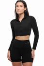 Cropped casaco zíper proteção uv jaqueta academia praia