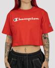 Cropped Champion Script Logo Ink - Vermelho Scarlet Cropped Champion Script Logo Ink - Vermelho Scarlet