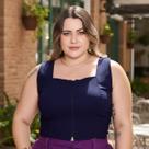 Cropped Colete Blusinha com Zíper Bengaline Plus Size Cor:MarinhoTamanho:G3