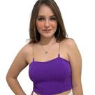 Cropped Com Bojo Alcinha de Corrente Dourada Feminino Crepe
