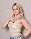 Cropped Com Bojo Xadrez Alças Finas -