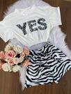 Cropped com Short Zebra