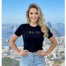 Cropped Copa Brasil Feminina Coolane Baby Tee Blusa Bordada