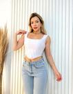 Cropped Corre bico com alça grossa moda Glamour