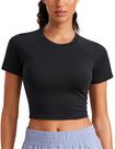 Cropped CRZ YOGA Sem Costura Slim Fit Preto XX-Pequeno
