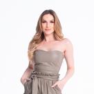 Cropped de Couro Sem Alça Fendi