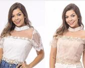 Cropped de luxo em renda