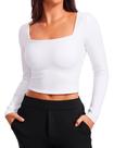 Cropped de Manga Longa Butterluxe CRZ YOGA Branco Pequeno