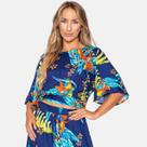 Cropped de Viscose com Amarração Estampado