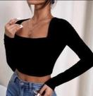 Cropped decote quadradinho Casual