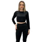 Cropped Dink Manga Longa Gola Redonda Feminina