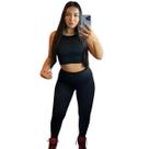 Cropped E Calça Skinny Conjunto Canelado 3d Grosso Gringa