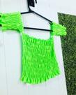 Cropped elastex cor verde florescente tamanho único veste muito bem!
