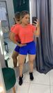 Cropped em poliéster/ short em poliamida