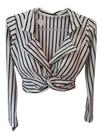 Cropped en malha branco com risca