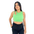 Cropped Feminino Casual Canelado Gota com Duas Alças Go Girl