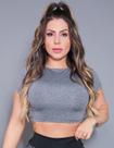 Cropped Feminino de Academia Com Manguinhas - Fitmoda