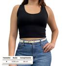 Cropped Feminino Decote Canoa em Viscolycra Preto
