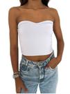 Cropped Feminino Duo Sem Alça Casual - Go Girl
