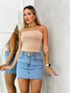Cropped Feminino Estampa Lisa sem alça