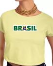 Cropped Feminino LIA 100% Algodão estampa Brasil