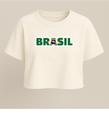 Cropped Feminino LIA 100% Algodão estampa Brasil