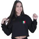 Cropped Feminino Moletom Com Capuz Italy País Itália