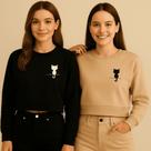 Cropped Feminino Moletom Estampa Gatinho basico Tecido Macio e Quentinho