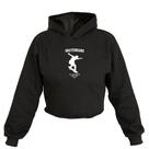 Cropped Feminino Moletom Estampa Skate California Capuz Moda