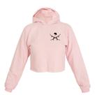 Cropped Feminino Moletom Estampa Skate Capacete Capuz Moda