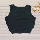 Cropped Feminino Plus Size Liso Com Elastico na Cintura