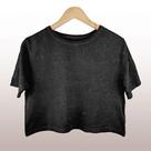Cropped Feminino Preto Marmorizado - Tecido 100% Algodão Premium