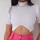 Cropped Feminino Tamanho Único Manga Princesa