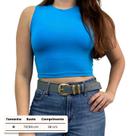 Cropped Feminino Zara em Viscolycra Azul