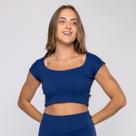 Cropped Fitness Feminino Corte Princesa Tecido textura Bojo