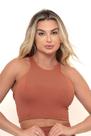 Cropped Fitness Frente Unica Marrom Cor:MarrromTamanho:M