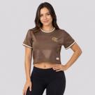 Cropped Flamengo Dry Jacquard Feminino Marrom