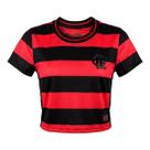 Cropped Flamengo Vermelho Feminino Logo Gel Adulto Cor:Preto/VermelhoTamanho:MGênero:Únissex