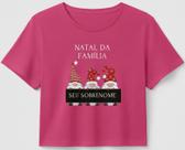 Cropped Gnomos da Família Personalizável O Charme Natalino com Seu Sobrenome
