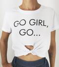 Cropped Go Girl, Go Amarrar Feminino 100% Algodão Blufera Jeans 21726-2