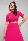 Cropped Gola Alta Comfy Malha Canelada Pink Salvatore